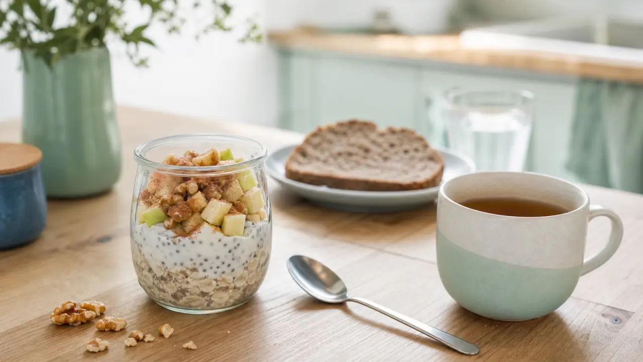 Idées de petit-déjeuner équilibré avec protéines : overnight oats aux graines de chia