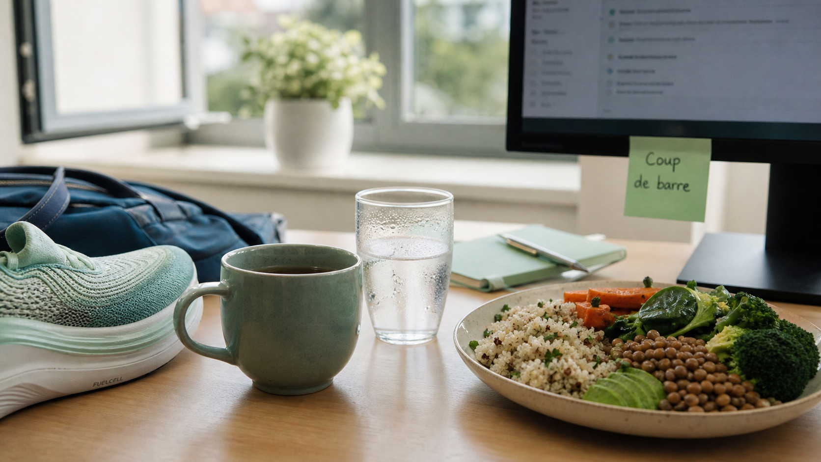 Lutter contre la fatigue de l'après-midi : tisane et marche au bureau