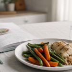 Manger équilibré sans se priver : assiette 80/20 légumes, féculents, poisson