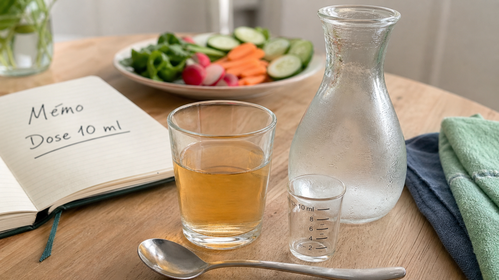 Régime et vinaigre de cidre : verre dose 10 ml