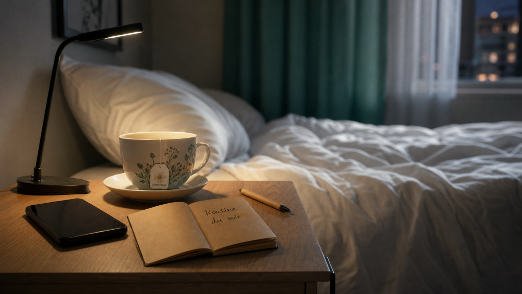Une routine du soir pour bien dormir : tisane et téléphone éteint