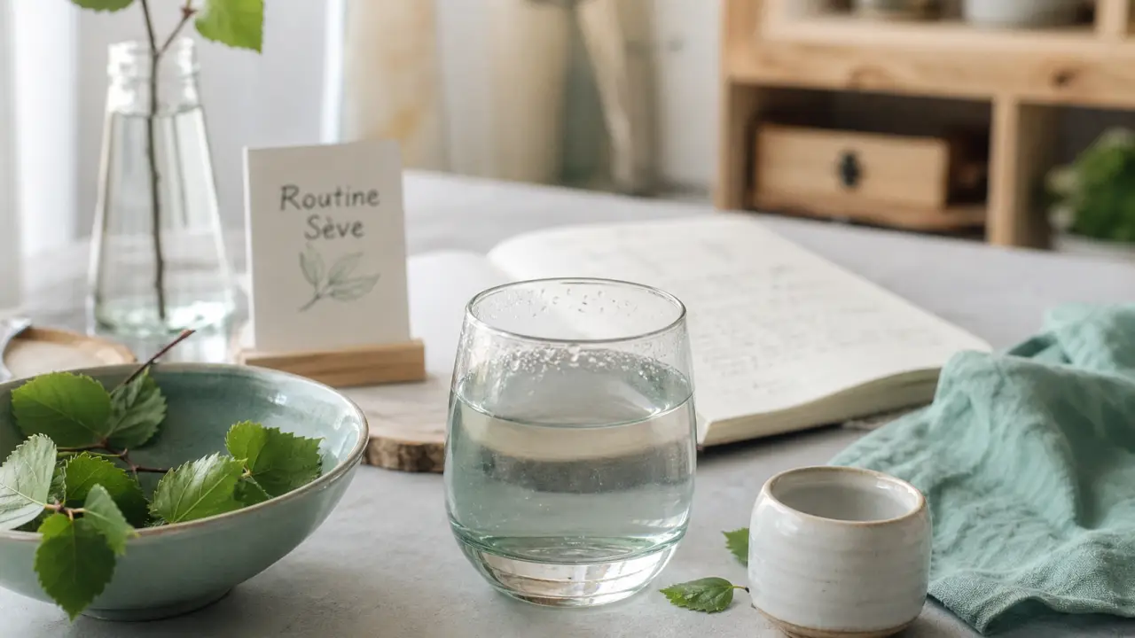Verre de sève de bouleau pour la sève de bouleau et sommeil