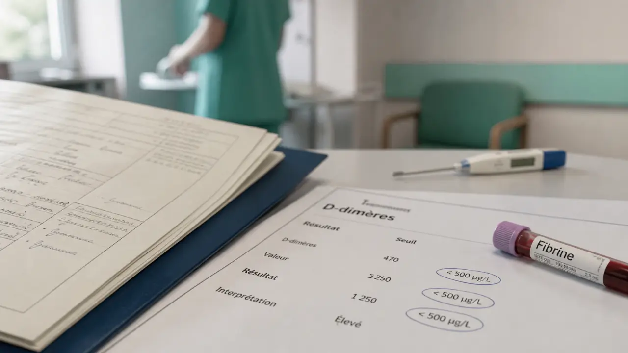 D dimeres eleves et inflammation : résultat sanguin sur dossier médical