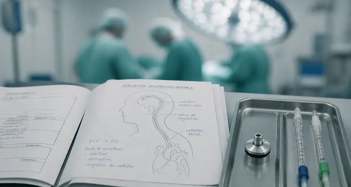 Dérivation ventriculo atriale : dossier médical et cathéters stériles