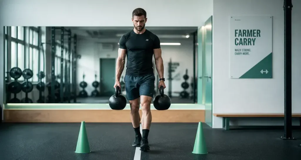 Farmer carry : comment transformer une simple marche en exercice de force totale