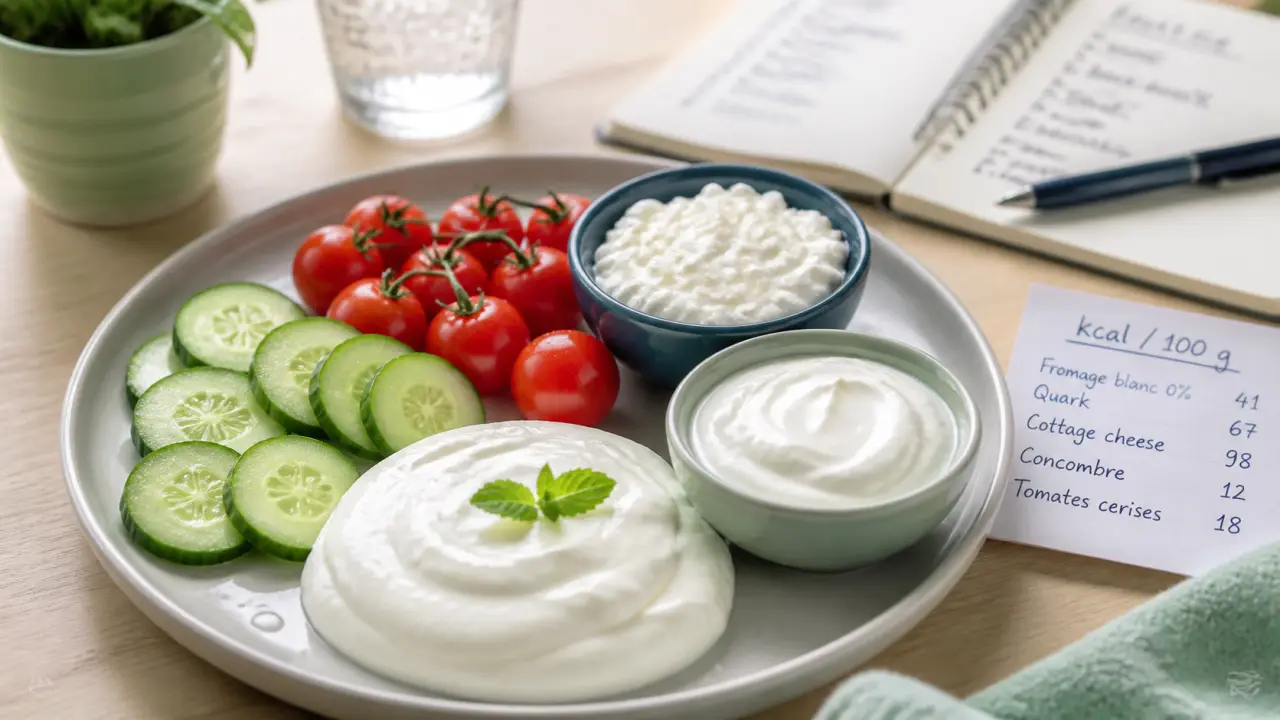 Fromage le moins calorique : fromage blanc 0%, quark et cottage cheese