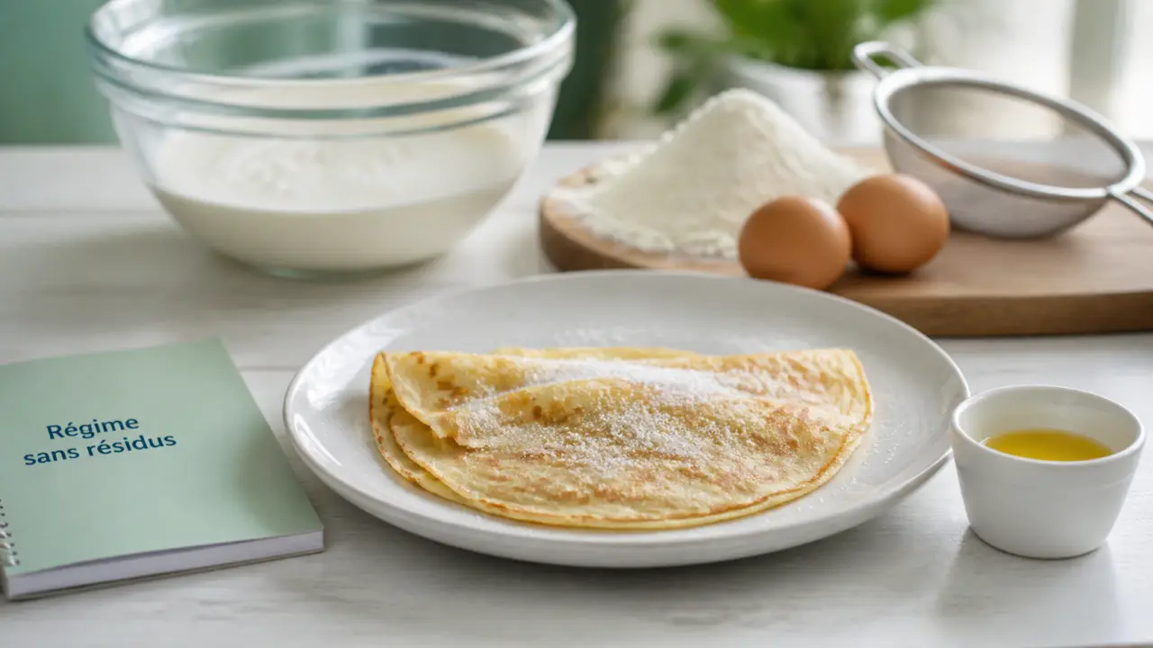 Peut on manger des crêpes dans un régime sans résidus : crêpe fine T45 et beurre fondu
