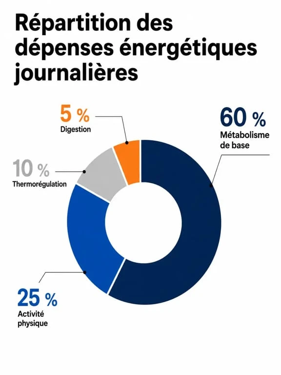 Répartition des dépenses énergétiques journalières pour comprendre le calculateur métabolisme