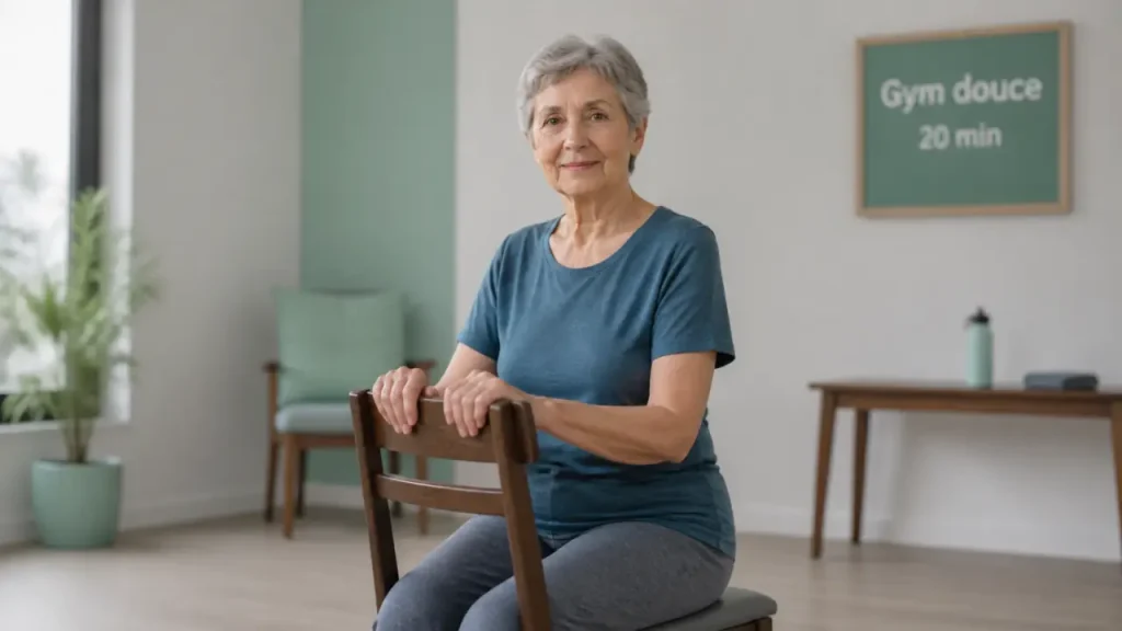 Gym douce pour seniors : 6 exercices simples, 20 minutes et une chaise stable